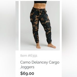 Camo Delancey Zyia cargo joggers pants